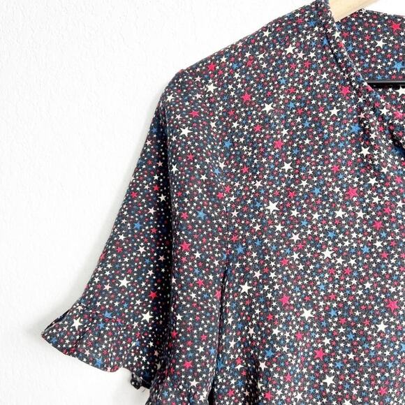 MADEWELL STUDIO RUFFLE-HEM TOP IN STARRY NIGHT SIZE SMALL - Picture 4 of 8